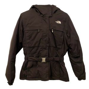 The North Face Hooded Faux Fur Belted Down Jacket